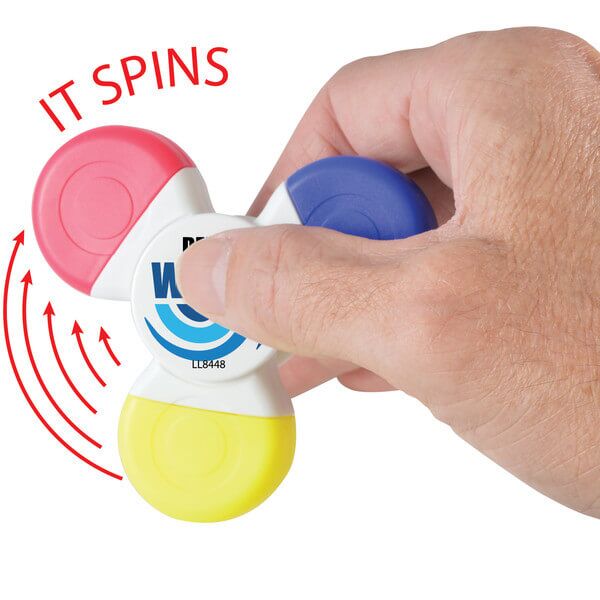 Spinner Tri Colour Highlighter in Use