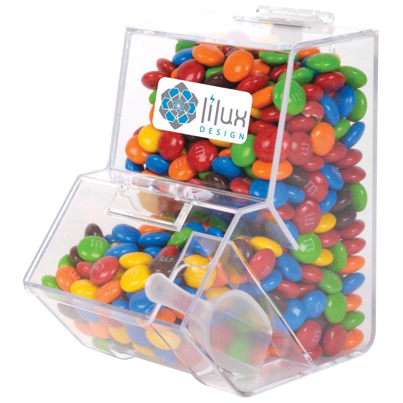 Assorted Colour M&Ms in Clear Dispenser